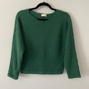 Poetry Baby Alpaca Organic Cotton Knit Sweater Kelly Green Sz US 2 Luxury Fuzzy